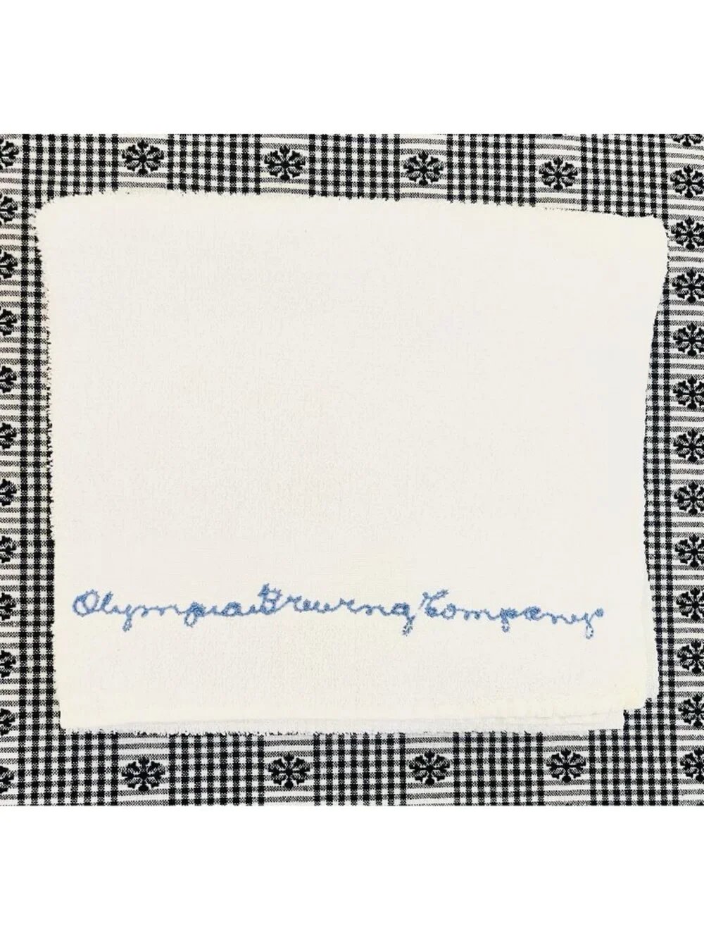 RARE Vintage Olympia Brewing Company Bar Towel Promo Embroidered Barware Rally